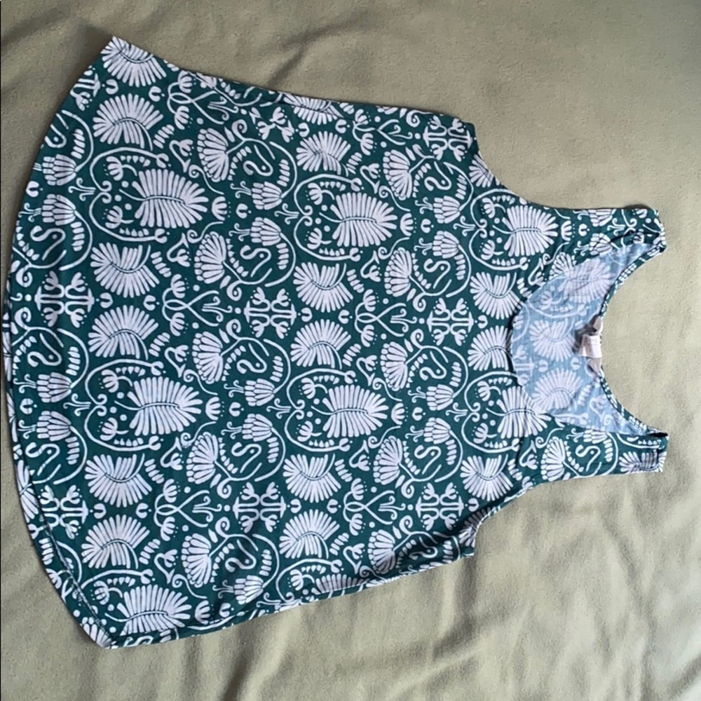 Teal Print Tank Top